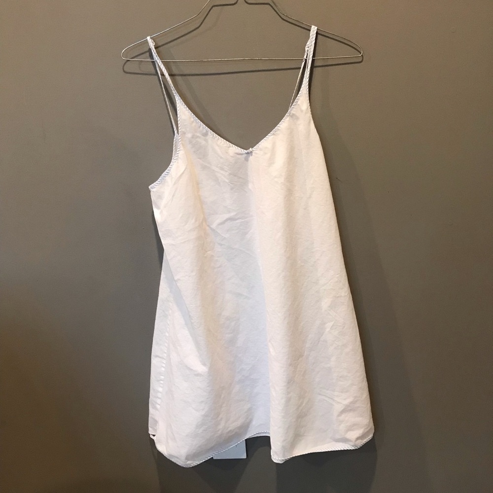 Oscar De La Renta White Cotton Slip Dress